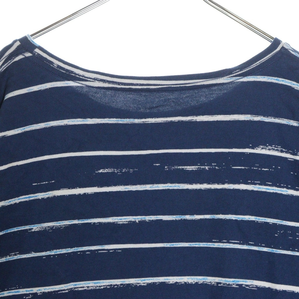 Porter Classic(ポータークラシック) ボーダー柄 ラウンドネック半袖Tシャツ カットソー ブルー