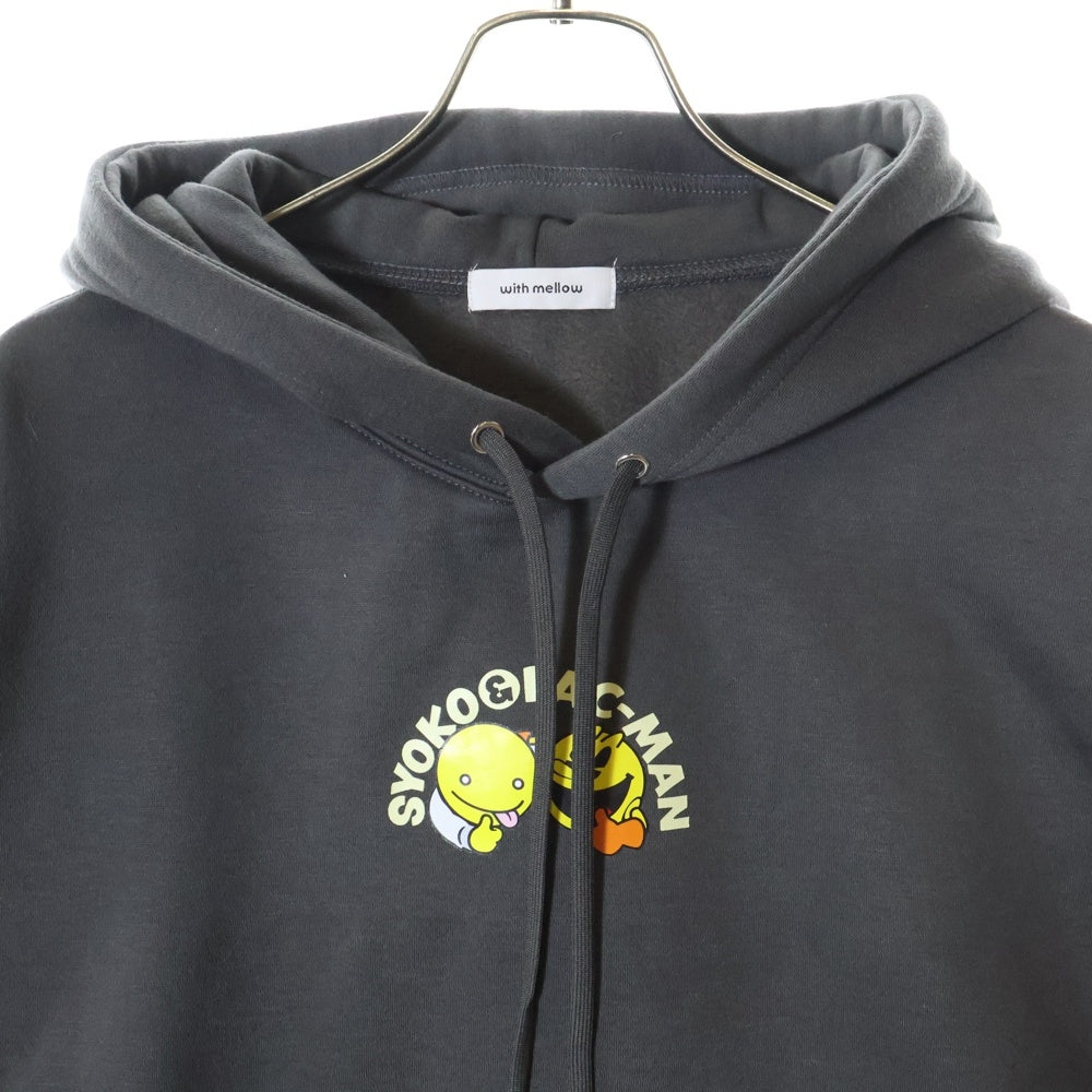 NO BRAND(ノーブランド) SYOKO×PAC-MAN YELLOW HOMIES HOODIE ショコ パックマン イエロー ホーミーズ プルオーバースウェットパーカー フーディー グレー 4582723755605