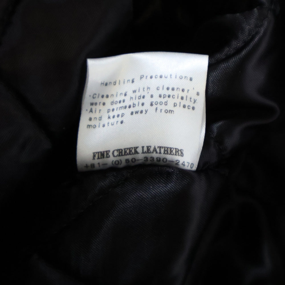 FINE CREEK LEATHERS(ファインクリークレザーズ) マルチポケット キルティング裏地 ホースハイド ダブルライダースジャケット ブラック
