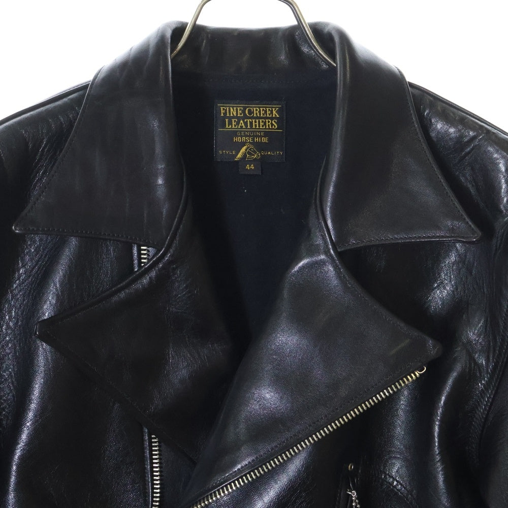 FINE CREEK LEATHERS(ファインクリークレザーズ) マルチポケット ダブルライダースレザージャケット ブラック