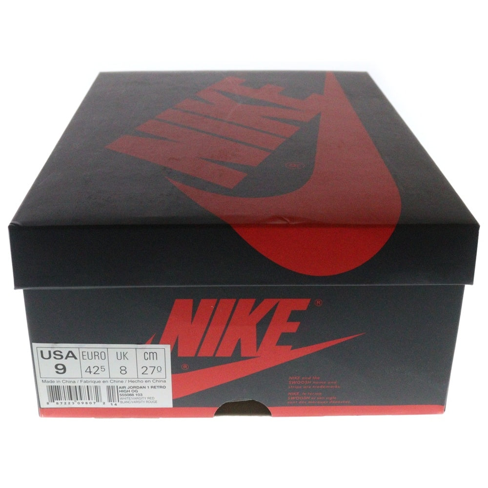 NIKE(ナイキ) AIR JORDAN 1 HIGH OG METALLIC RED エア ジョーダン 1 オージー メタリック レッド ハイカットスニーカー ホワイト/レッド US9/27cm 555088-103