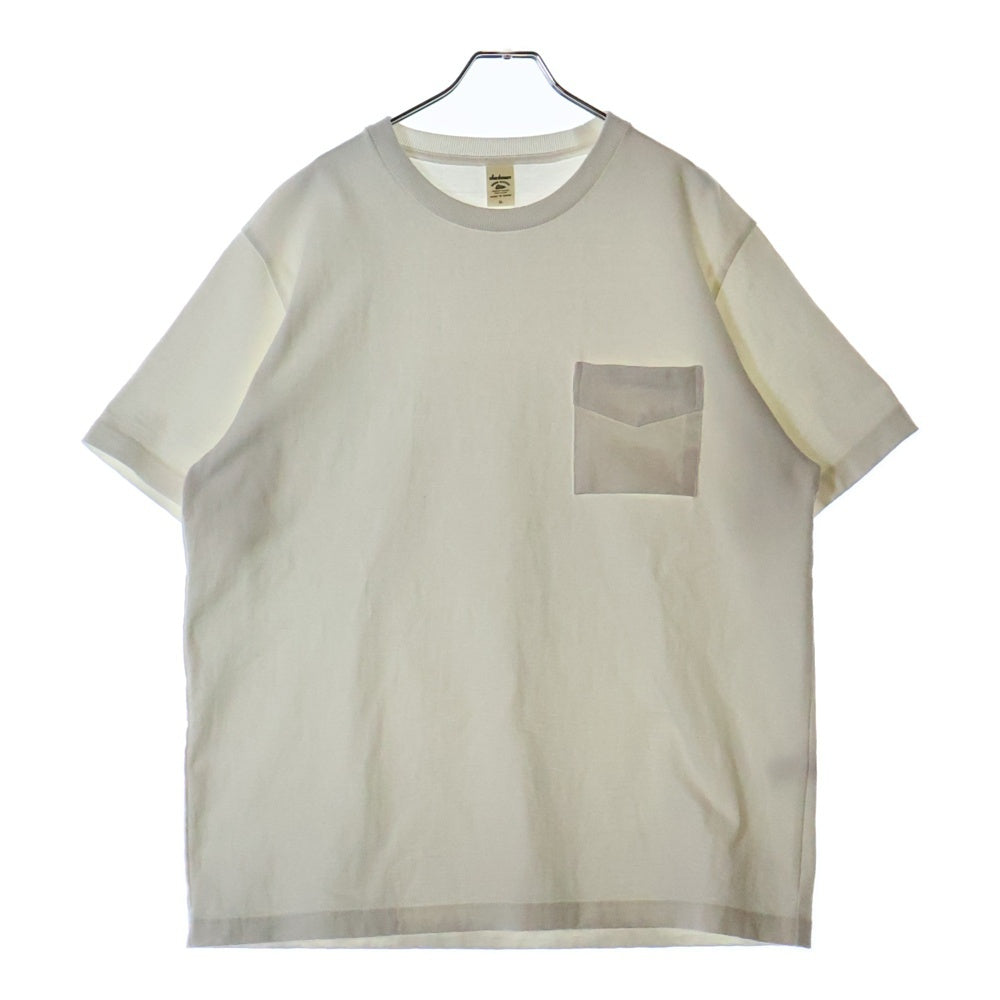 Jackman(ジャックマン) DOTSUME POCKET ドツメ ポケット ヘビーウェイト 半袖 Tシャツ クルーネック ショートスリーブ カットソー ホワイト JM5445