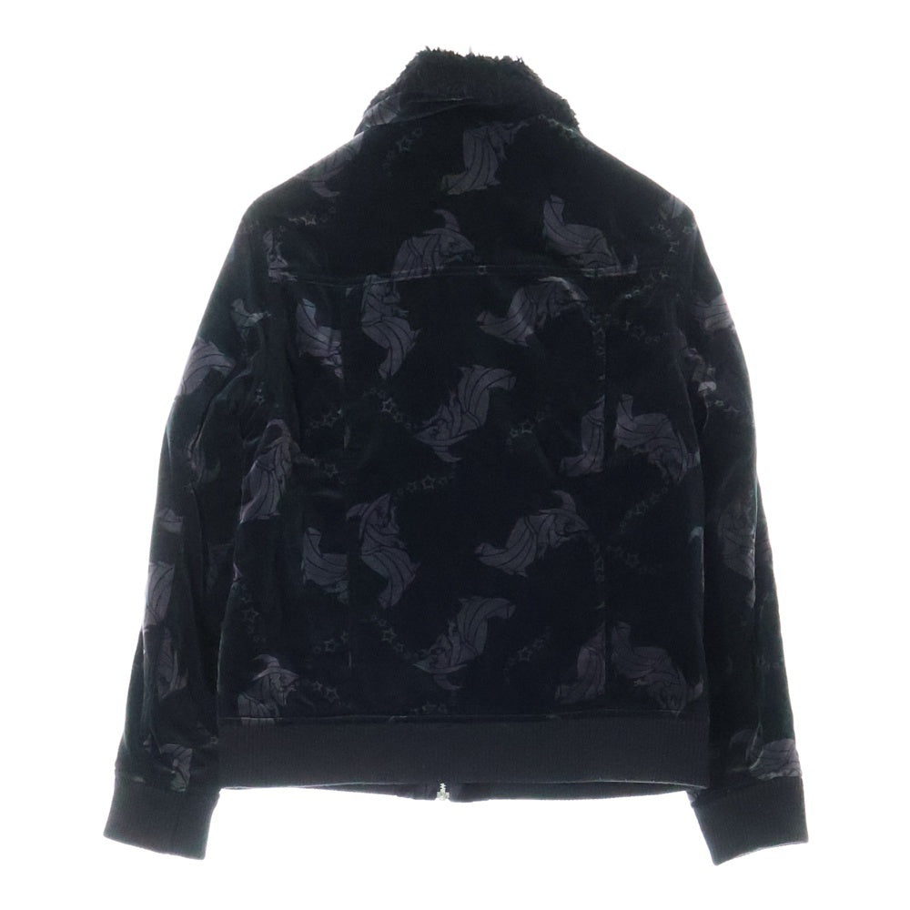 UNDERCOVER(アンダーカバー) 02AW 魔女期 ウィッチプリント ベロア ジップアップブルゾン ブラック レディース