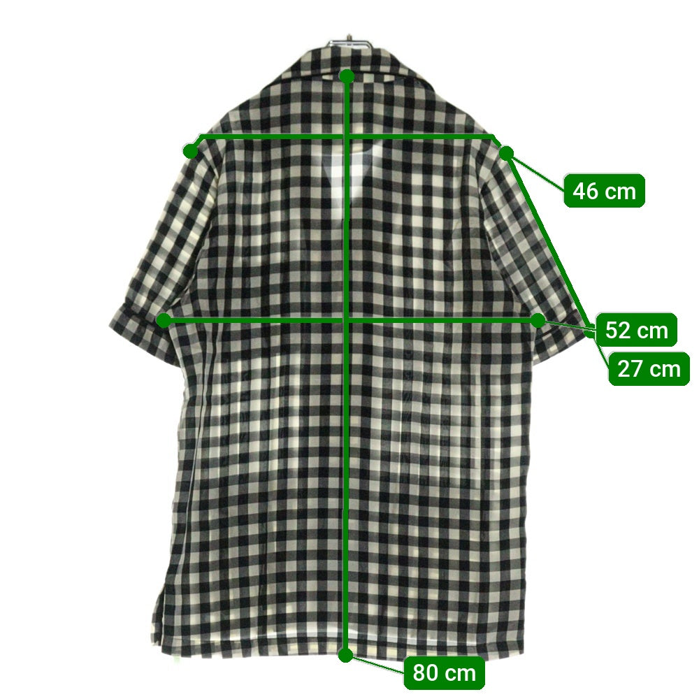 OFF-WHITE(オフホワイト) ギンガムチェック オープンカラー 半袖シャツ ブラック/アイボリー