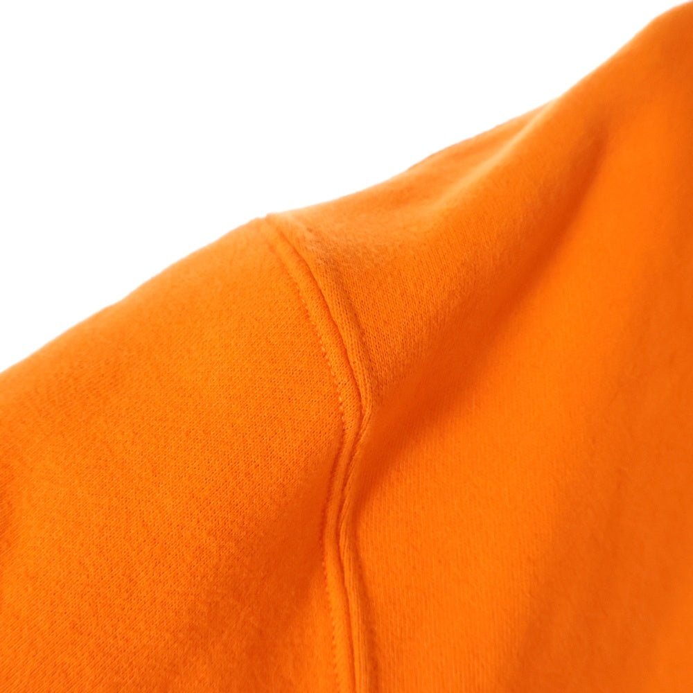 VLONE(ヴィーロン) FRIENDS HOODIE ロゴプリント カットオフ加工 プルオーバースウェットパーカー フーディー オレンジ
