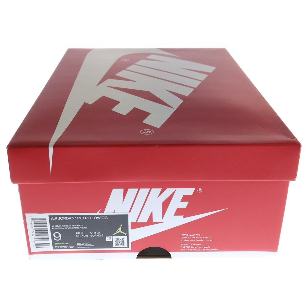 NIKE(ナイキ) AIR JORDAN 1 RETRO LOW エアジョーダン レトロ ローカットスニーカー ホワイト/レッド US9/27cm CZ0790-161