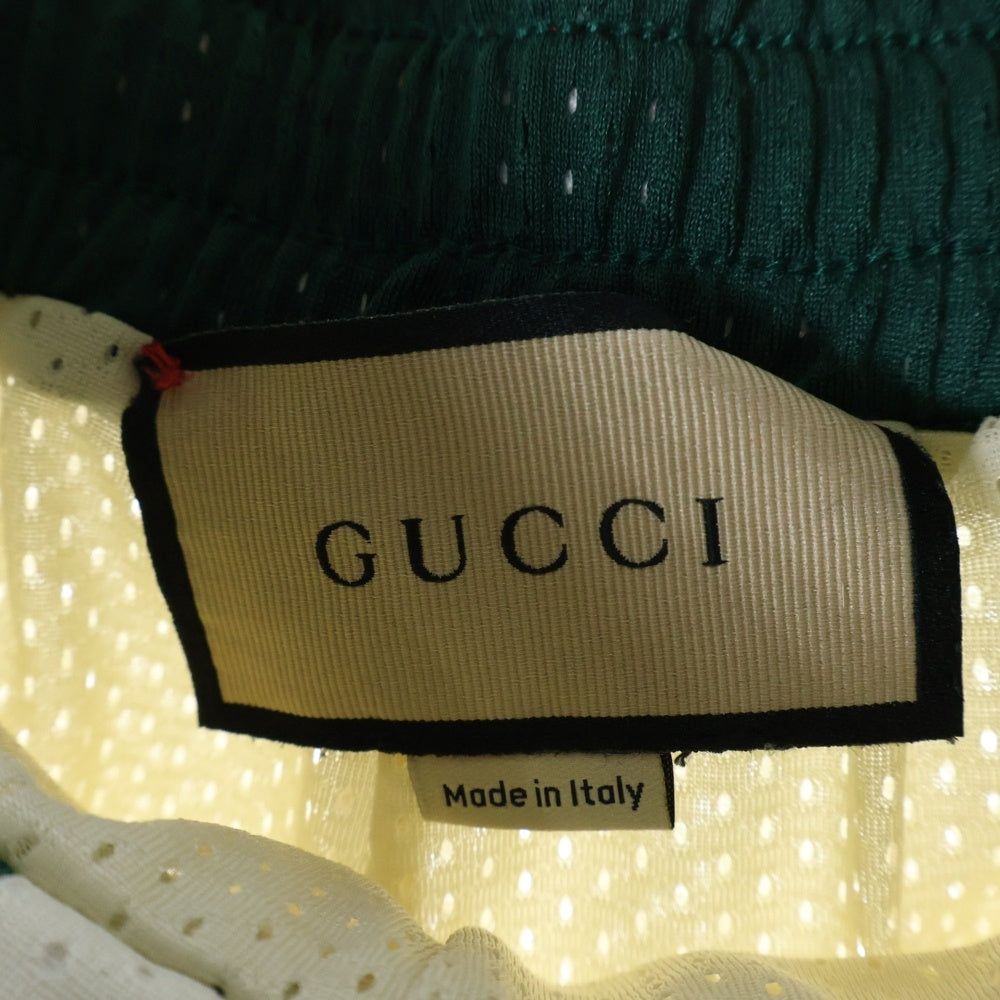 GUCCI(グッチ) 24SS GG Logo Mesh Fabric Shorts ロゴ メッシュ ハーフパンツ ショーツ アイボリー/レッド/グリーン 737407