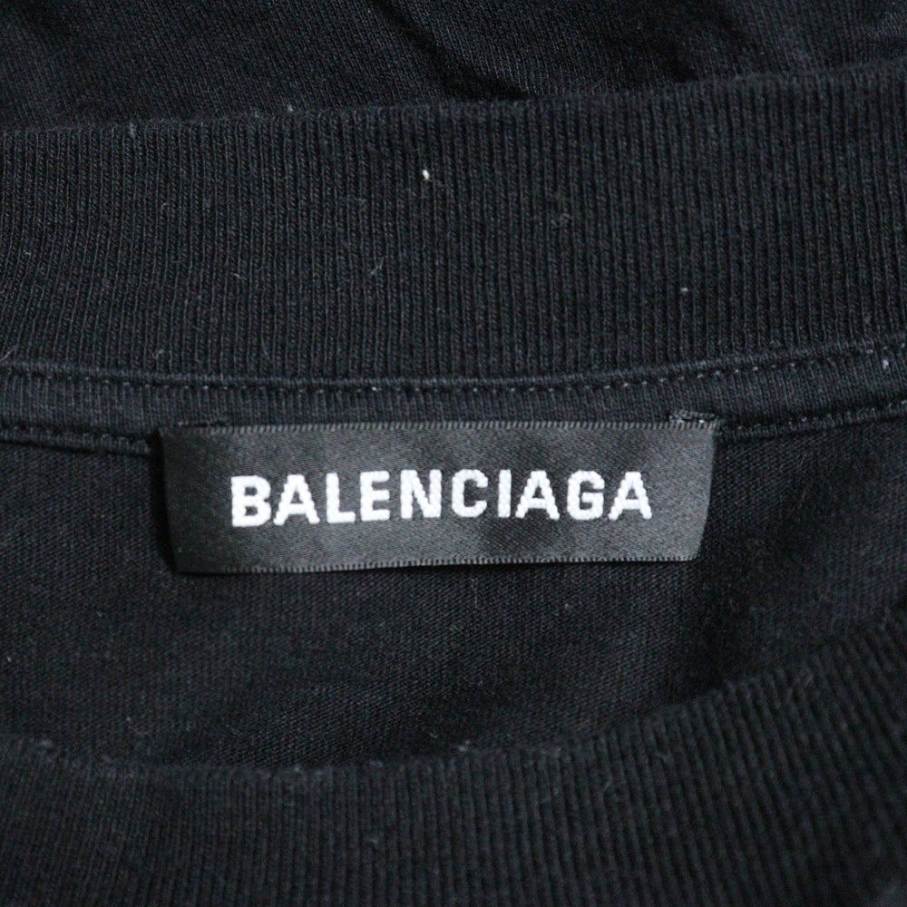 BALENCIAGA(バレンシアガ) 19SS You Are The World Tee ユーアーザワールド フロントプリント半袖Tシャツ クルーネックカットソー ブラック 556133 TDV18