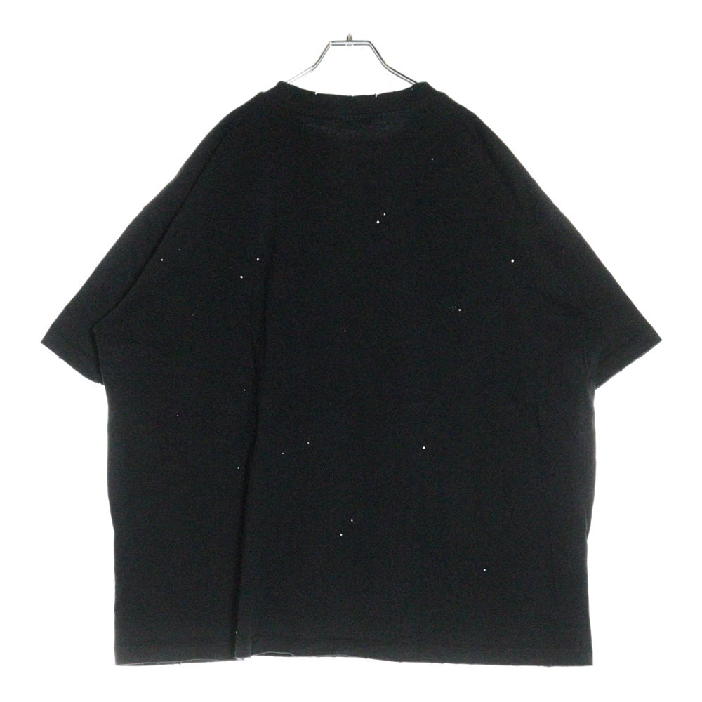 we11done(ウェルダン) グラフィックプリント ダメージ加工 半袖Tシャツ カットソー ブラック WD-TT1-22-715-U-BK