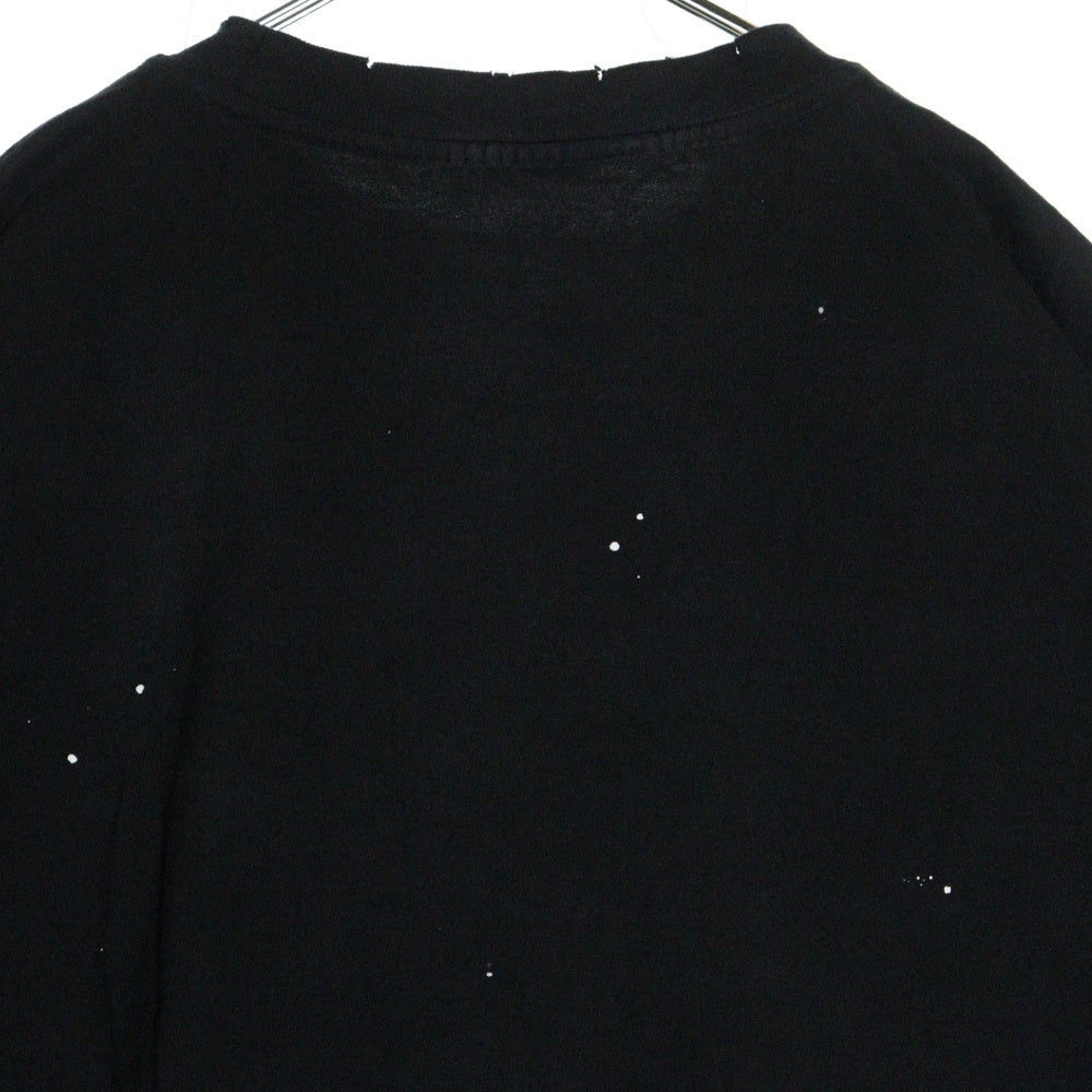 we11done(ウェルダン) グラフィックプリント ダメージ加工 半袖Tシャツ カットソー ブラック WD-TT1-22-715-U-BK