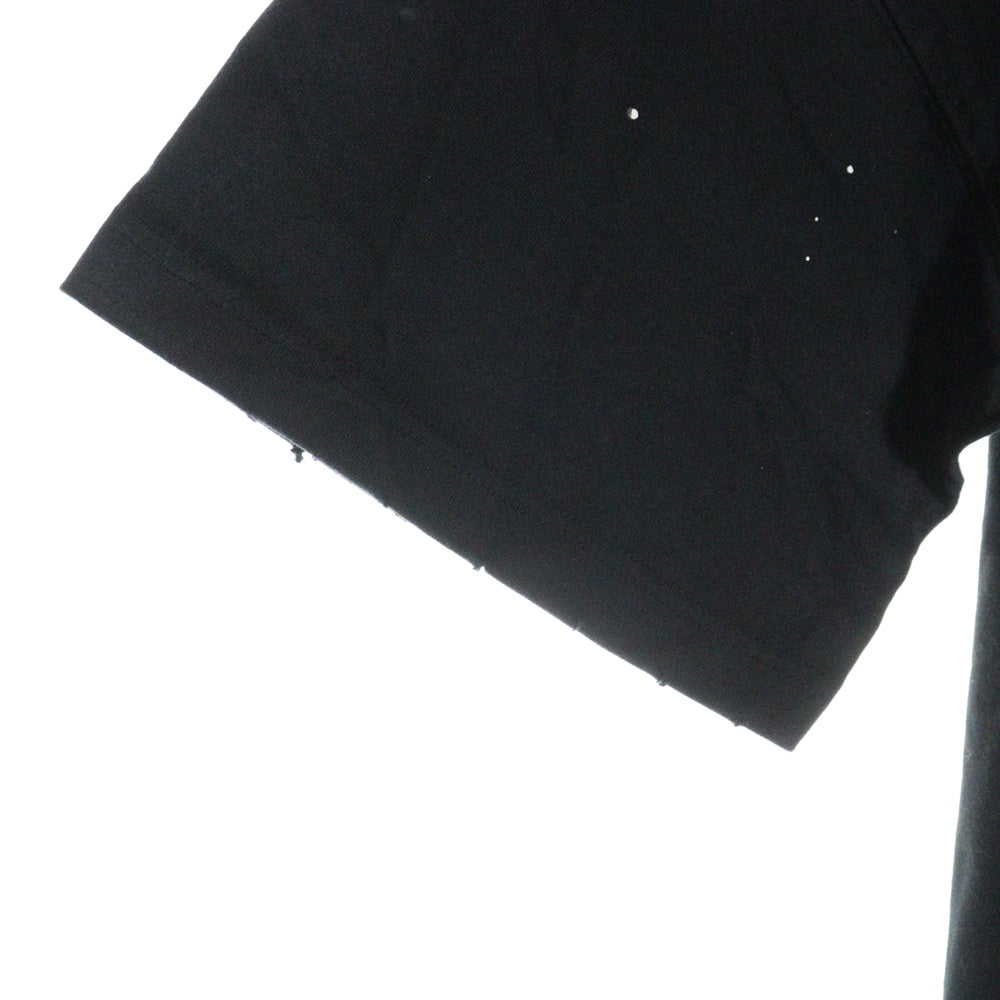 we11done(ウェルダン) グラフィックプリント ダメージ加工 半袖Tシャツ カットソー ブラック WD-TT1-22-715-U-BK