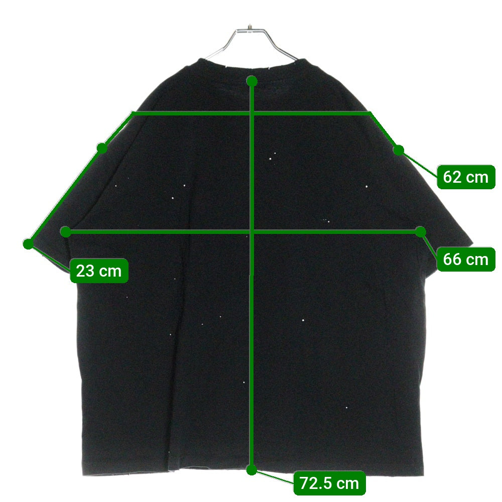 we11done(ウェルダン) グラフィックプリント ダメージ加工 半袖Tシャツ カットソー ブラック WD-TT1-22-715-U-BK