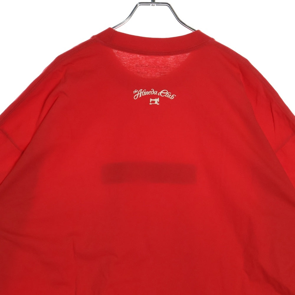 The Almeda Club(アルメダクラブ) Apartment フロントプリント クルーネック 半袖Tシャツ カットソー レッド