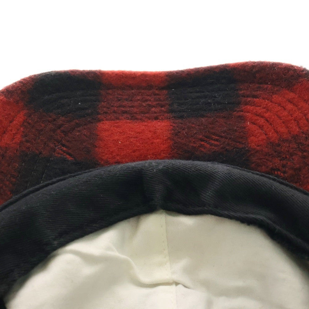 SUPREME(シュプリーム) 16AW Buffalo Plaid Wool Classic Logo Cap ヴァッファロー プラッド ウール クラシックロゴ キャップ ブラック/レッド