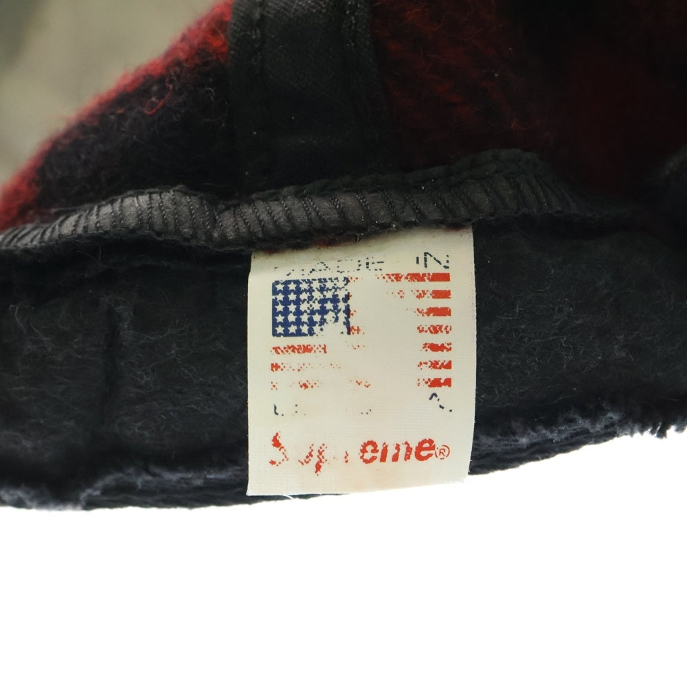 SUPREME(シュプリーム) 16AW Buffalo Plaid Wool Classic Logo Cap ヴァッファロー プラッド ウール クラシックロゴ キャップ ブラック/レッド