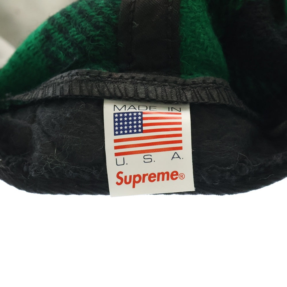 SUPREME(シュプリーム) 16AW Buffalo Plaid Wool Classic Logo Cap ヴァッファロー プラッド ウール クラシックロゴ キャップ ブラック/グリーン