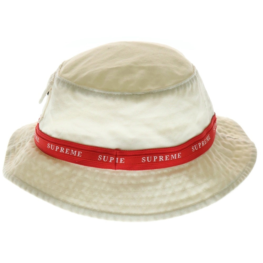SUPREME(シュプリーム) 19AW Jacquard Logo Taping Crusher Hat ジャカードロゴ テーピング クラッシャー ハット 帽子 ホワイト