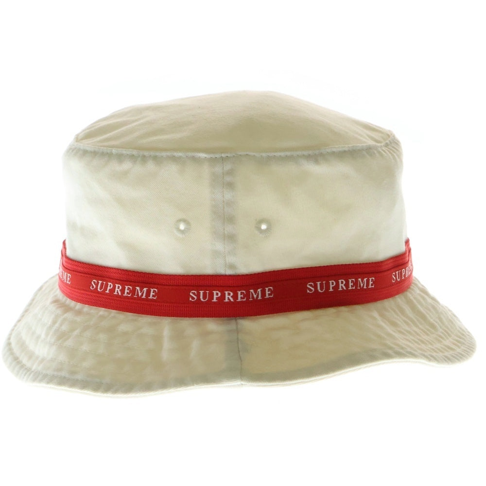 SUPREME(シュプリーム) 19AW Jacquard Logo Taping Crusher Hat ジャカードロゴ テーピング クラッシャー ハット 帽子 ホワイト
