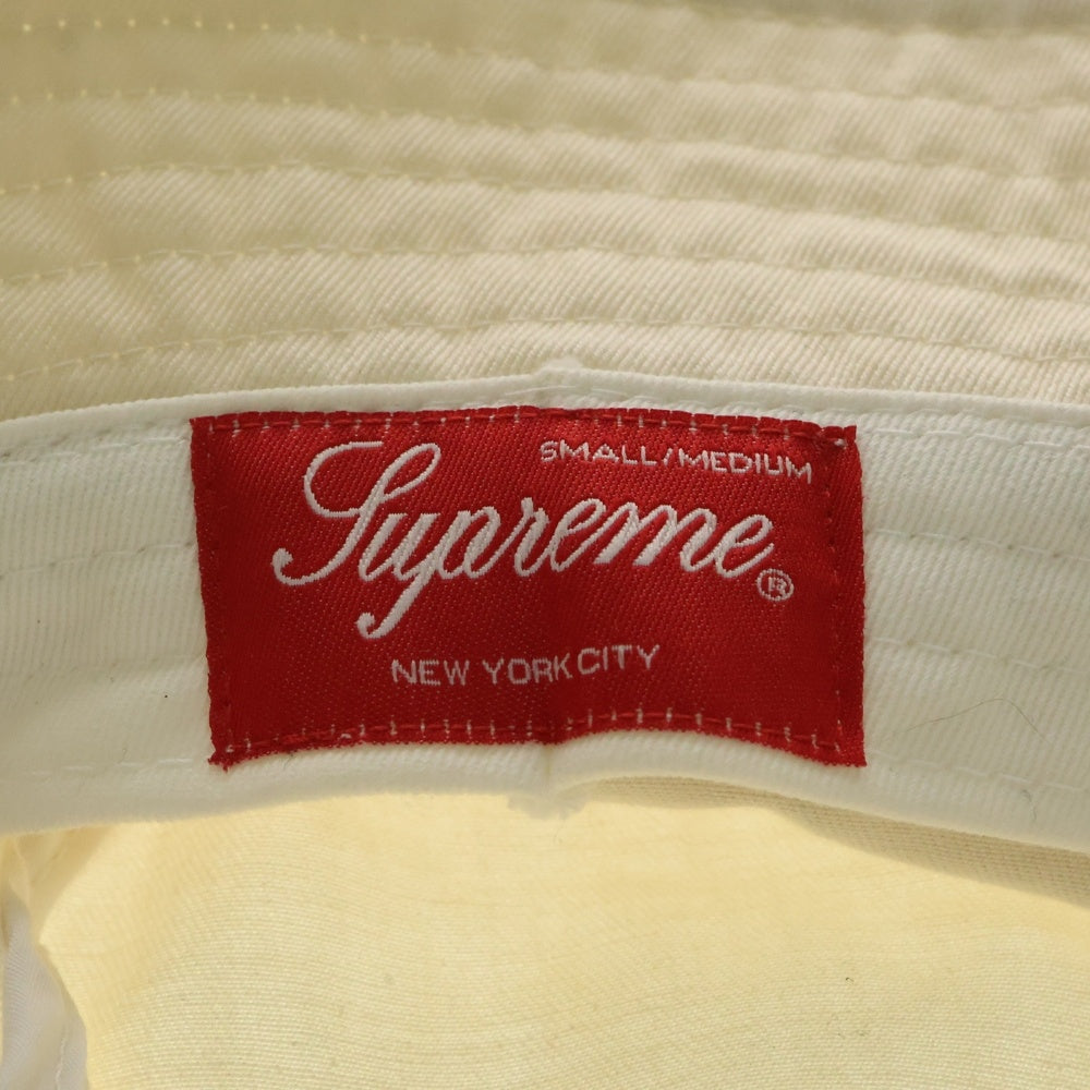SUPREME(シュプリーム) 19AW Jacquard Logo Taping Crusher Hat ジャカードロゴ テーピング クラッシャー ハット 帽子 ホワイト
