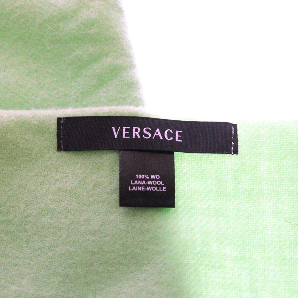 VERSACE(ヴェルサーチ) ラナウール ロゴエンブロイダリー マフラー ストール グリーン