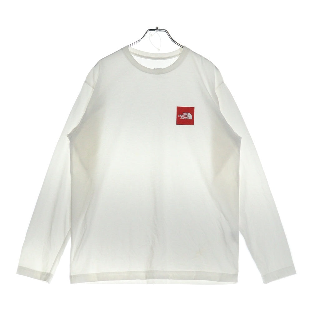 THE NORTH FACE(ザノースフェイス) SQUARE LOGO L/S TEE 胸スクエアロゴプリントTシャツ 長袖クルーネックカットソー ホワイト NT81816Z