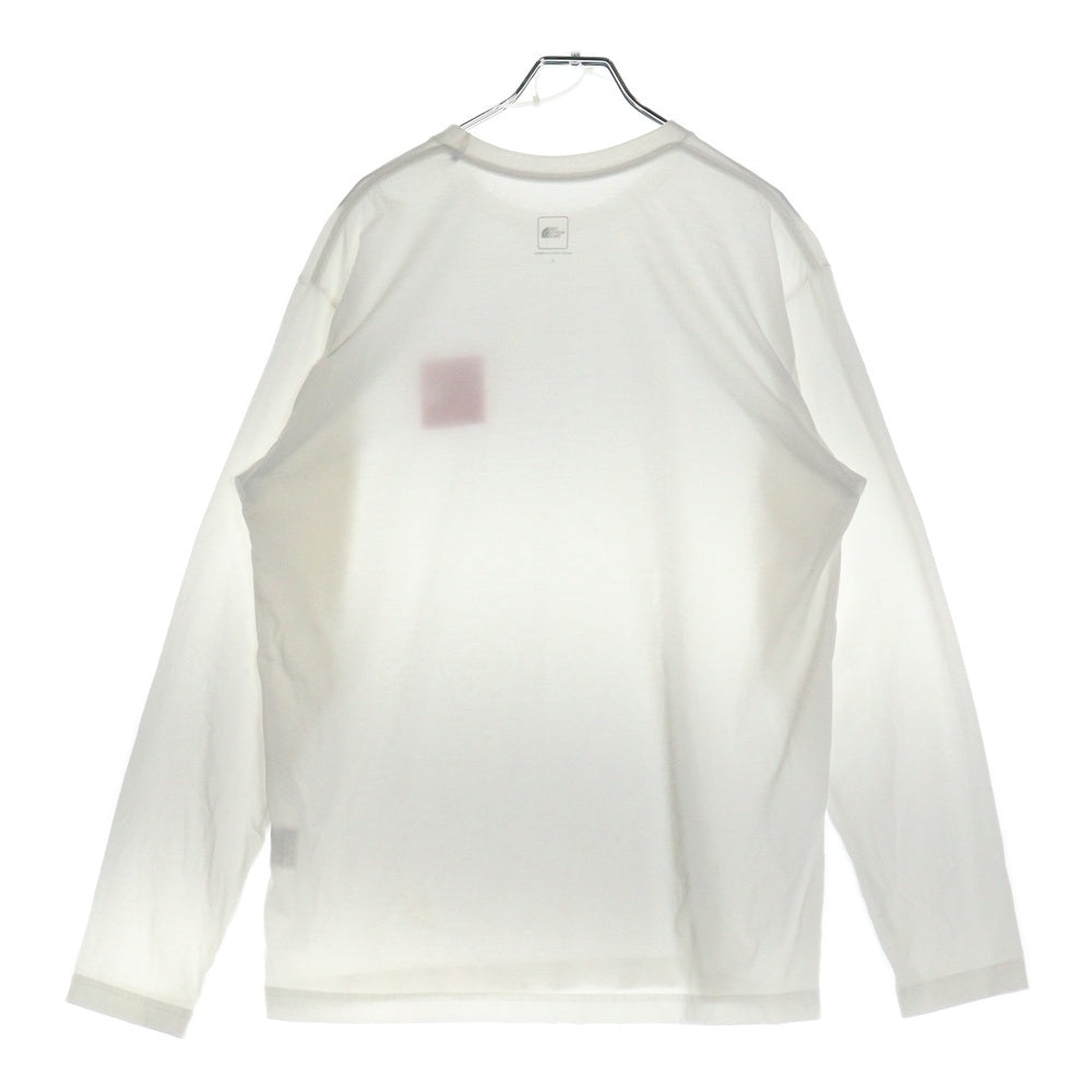 THE NORTH FACE(ザノースフェイス) SQUARE LOGO L/S TEE 胸スクエアロゴプリントTシャツ 長袖クルーネックカットソー ホワイト NT81816Z