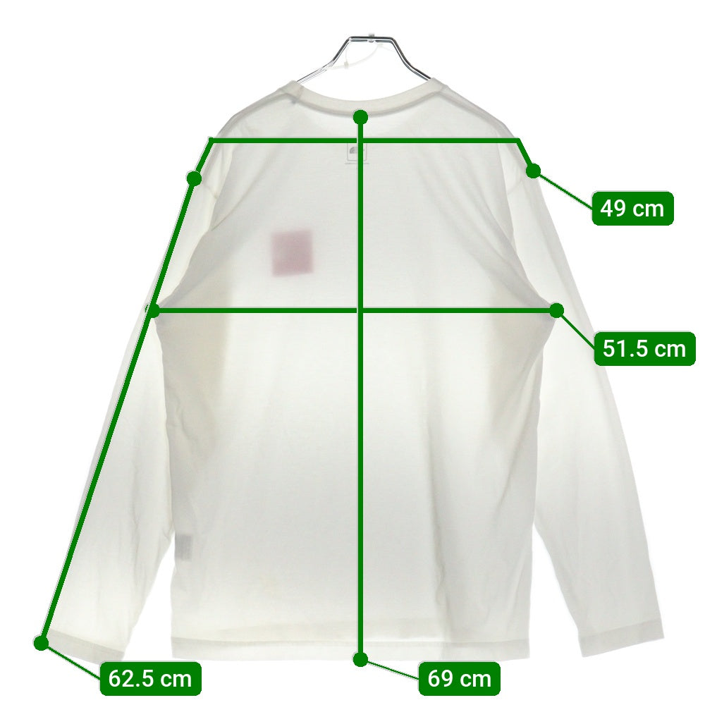 THE NORTH FACE(ザノースフェイス) SQUARE LOGO L/S TEE 胸スクエアロゴプリントTシャツ 長袖クルーネックカットソー ホワイト NT81816Z