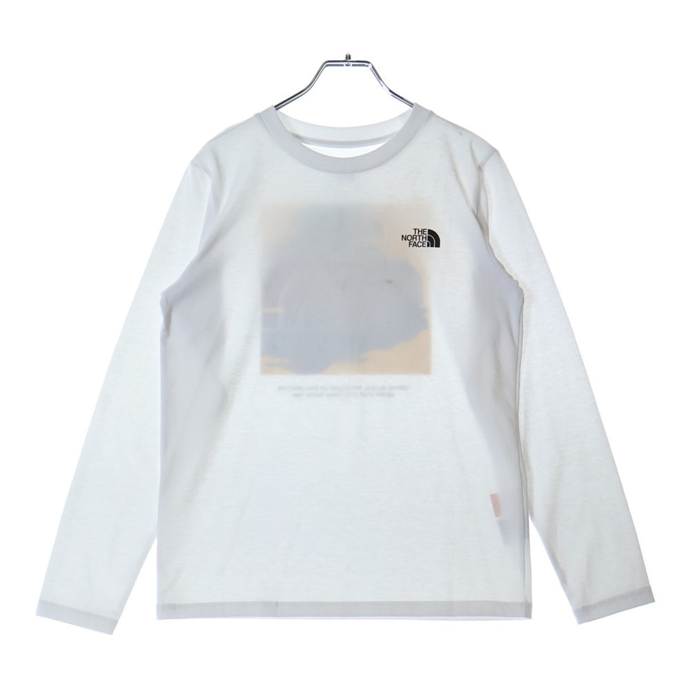 THE NORTH FACE(ザノースフェイス) DEGITAL BOX LOGO L/S TEE バックデジタルボックスロゴプリントTシャツ 長袖クルーネックカットソー レディース ホワイト NTW82487