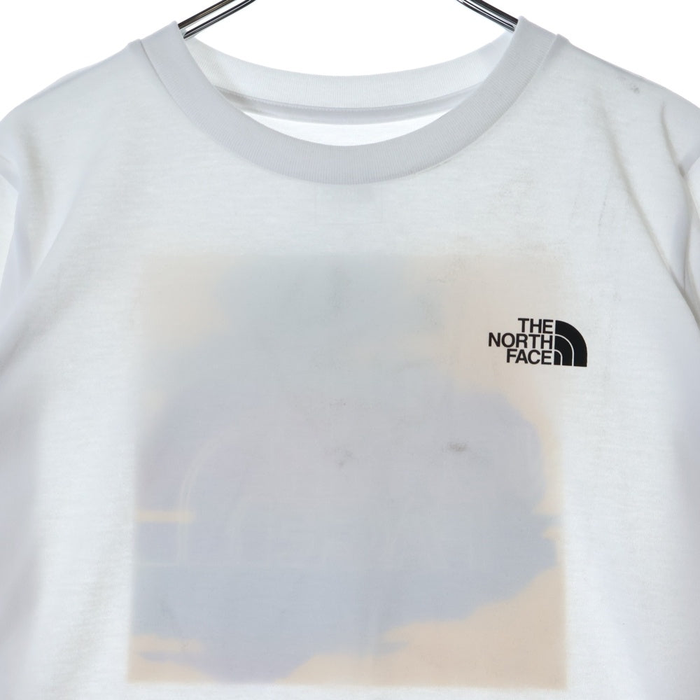 THE NORTH FACE(ザノースフェイス) DEGITAL BOX LOGO L/S TEE バックデジタルボックスロゴプリントTシャツ 長袖クルーネックカットソー レディース ホワイト NTW82487