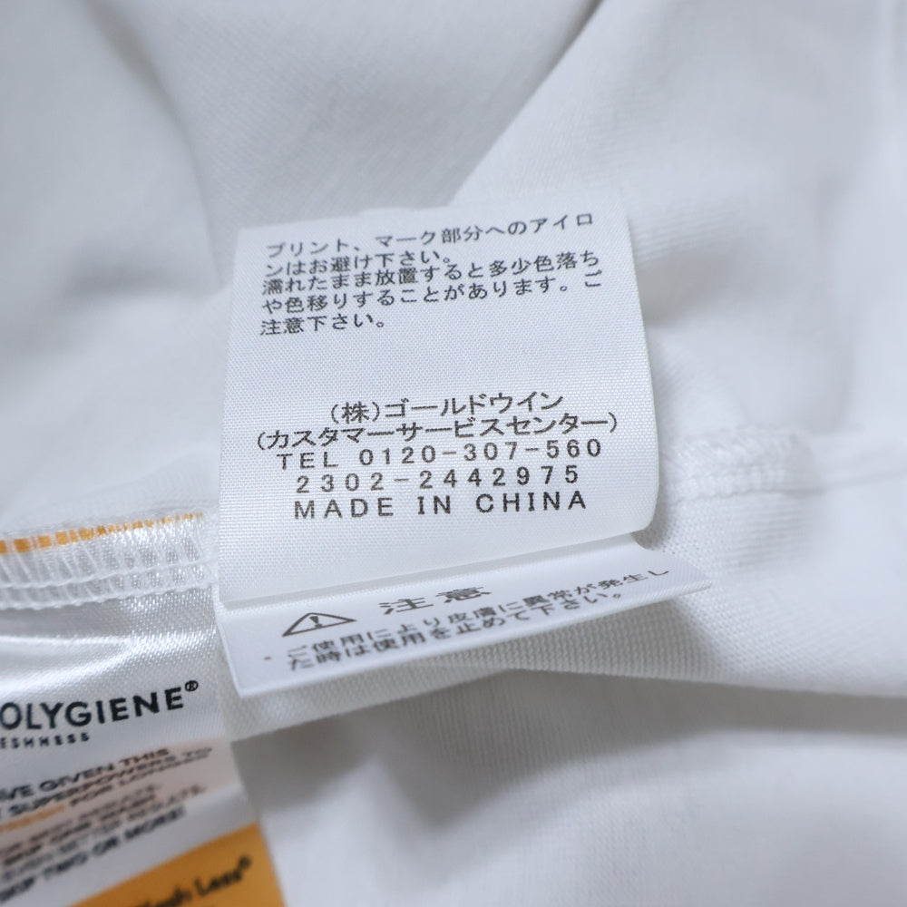 THE NORTH FACE(ザノースフェイス) L/S BI-COLORED NUPTSE TEE バイカラー ヌプシ ロゴプリントTシャツ 長袖クルーネックカットソー グリーン/ホワイト NT82384