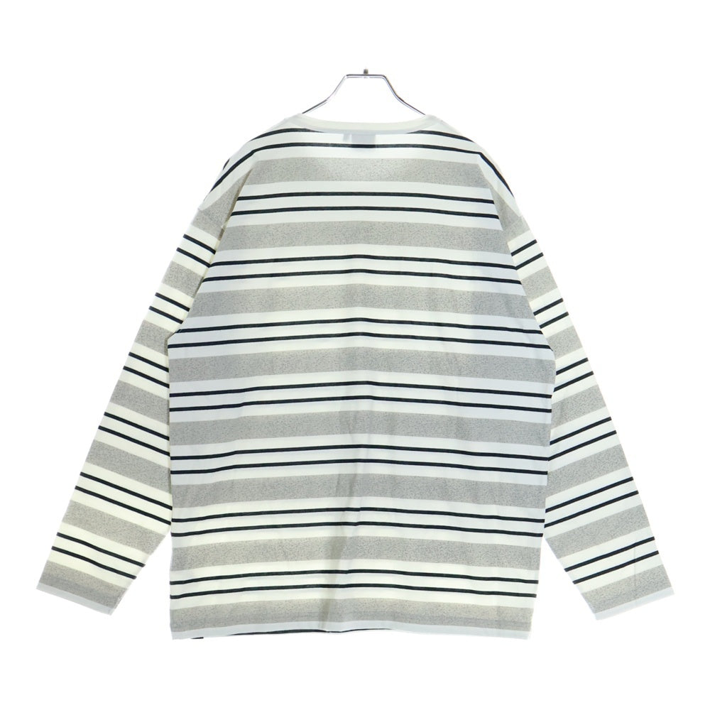 HELLY HANSEN(ヘリーハンセン) L/S MULTI BORDER TEE マルチボーダーTシャツ 長袖クルーネックカットソー グレー/ホワイト HE32283