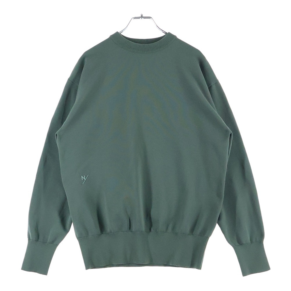NO BRAND(ノーブランド) WHIFF/ KNITTING LONG SLEEVE CREW ウィフ ニッティングロングスリーブ クルーネックカットソー グリーン KSU24316