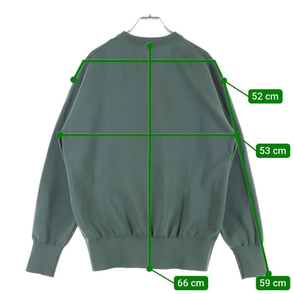 NO BRAND(ノーブランド) WHIFF/ KNITTING LONG SLEEVE CREW ウィフ ニッティングロングスリーブ クルーネックカットソー グリーン KSU24316