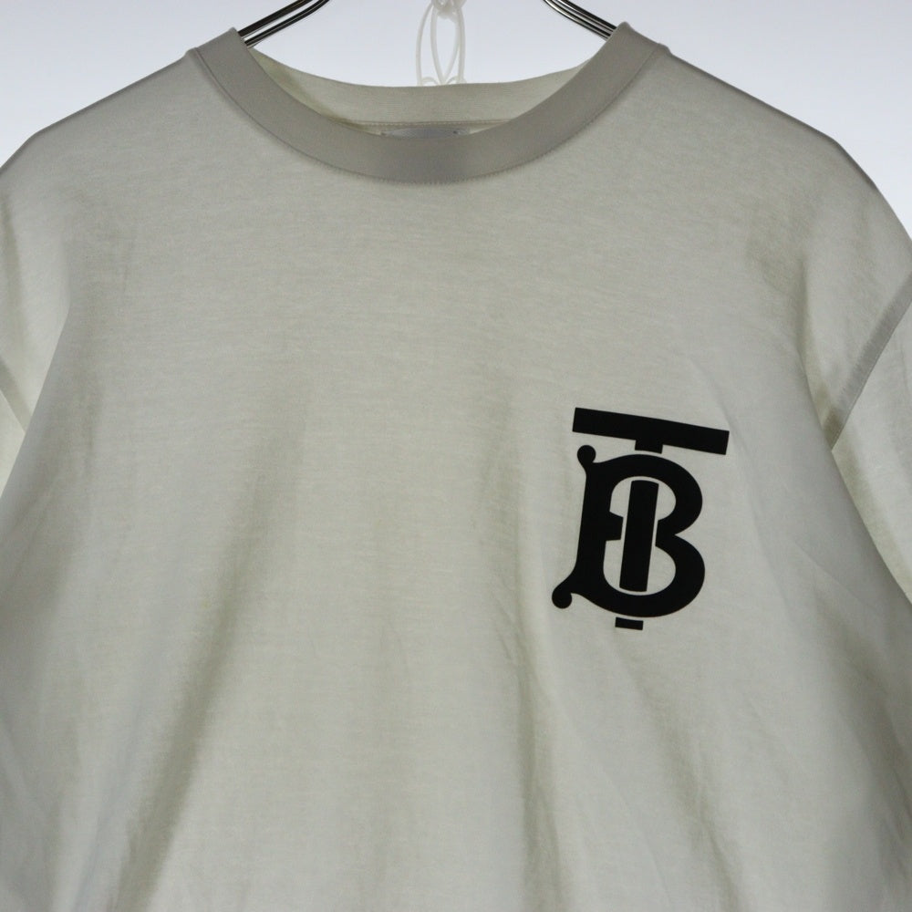 BURBERRY(バーバリー) TB MONOGLAM ONEPOINT TEE TBロゴ モノグラム ワンポイント クルーネック長袖Tシャツ カットソー ホワイト 8024600