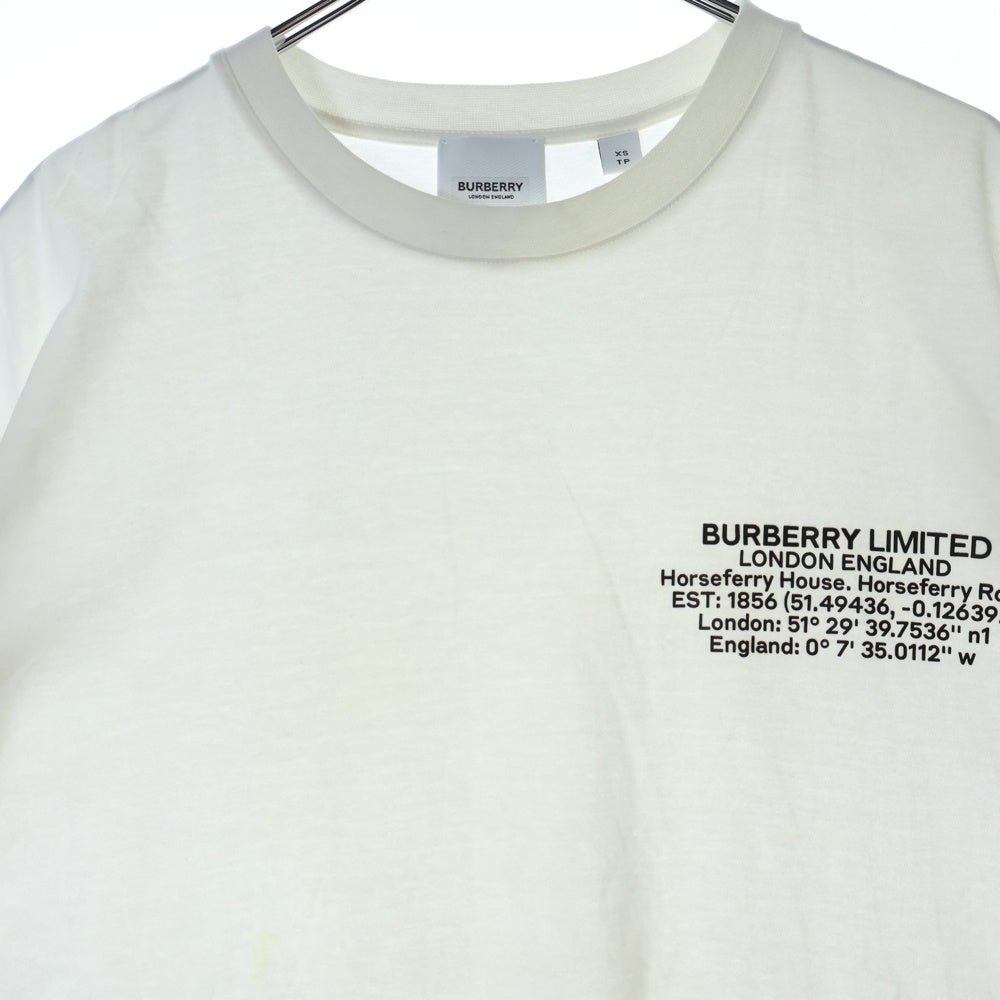 BURBERRY(バーバリー) ラバーロゴ刺繍 クルーネック半袖Tシャツ カットソー ホワイト 8042749