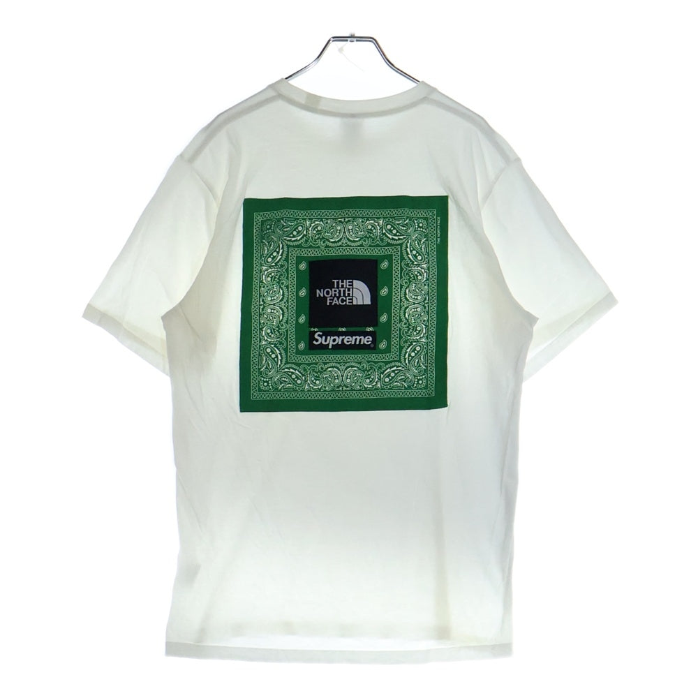 SUPREME(シュプリーム) 22SS ×THE NORTH FACE Bandana S/S Tee ザノースフェイス バンダナ クルーネック半袖Tシャツ カットソー ホワイト/グリーン NT02209I
