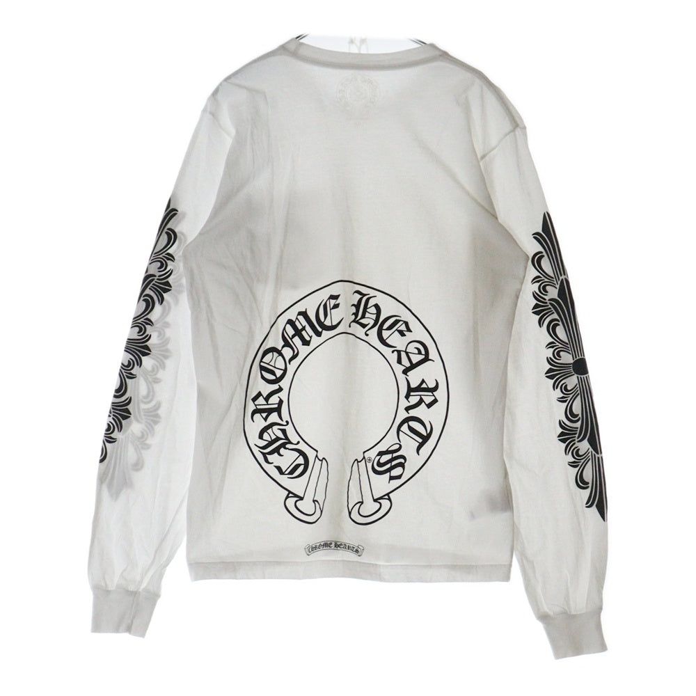 CHROME HEARTS(クロムハーツ) HORSESHOE TEE ホースシュー クルーネック長袖ポケットTシャツ カットソー ホワイト