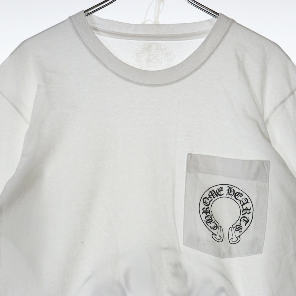 CHROME HEARTS(クロムハーツ) HORSESHOE TEE ホースシュー クルーネック長袖ポケットTシャツ カットソー ホワイト