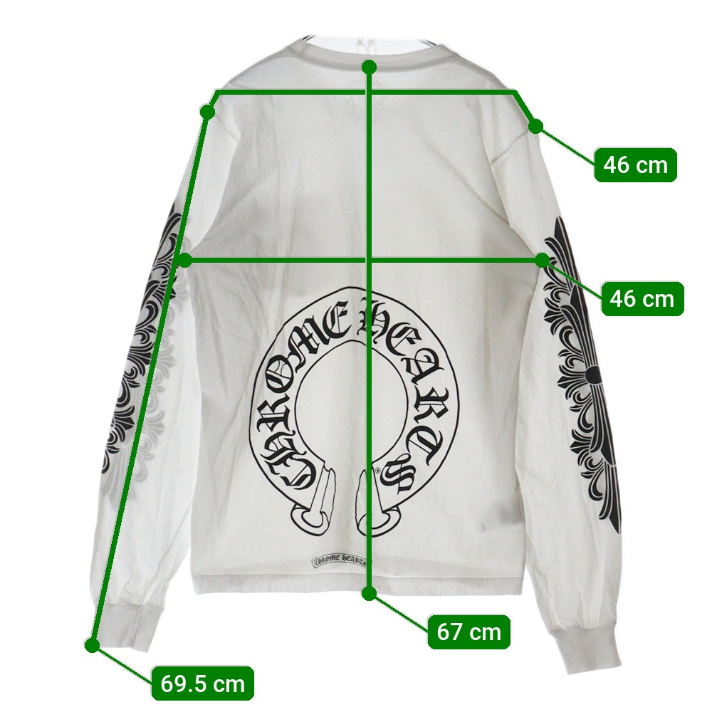 CHROME HEARTS(クロムハーツ) HORSESHOE TEE ホースシュー クルーネック長袖ポケットTシャツ カットソー ホワイト