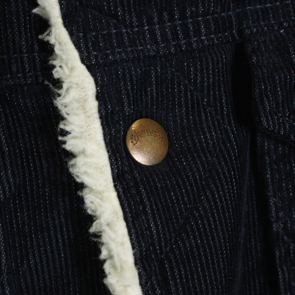 Wrangler(ラングラー) WRANGE COAT ランチコート ボア 細畝コーデュロイ ジャケット ブラック/ベージュ WM1870