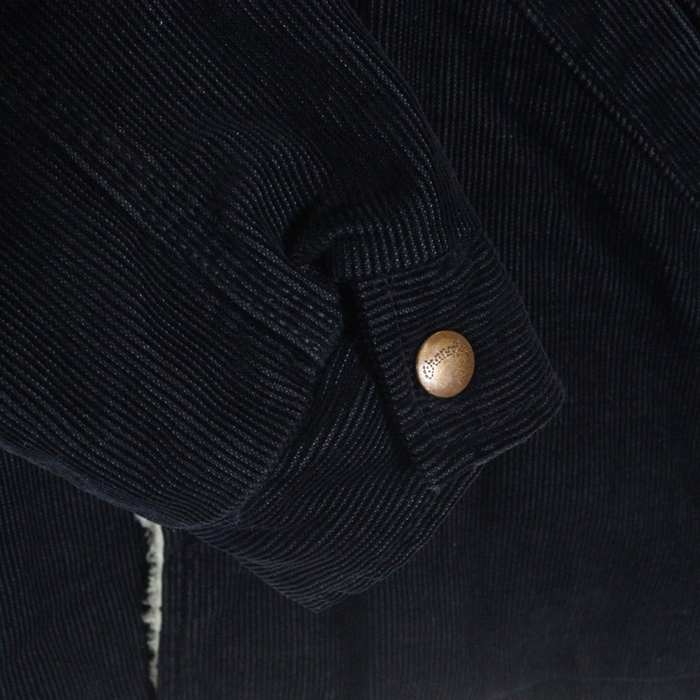 Wrangler(ラングラー) WRANGE COAT ランチコート ボア 細畝コーデュロイ ジャケット ブラック/ベージュ WM1870
