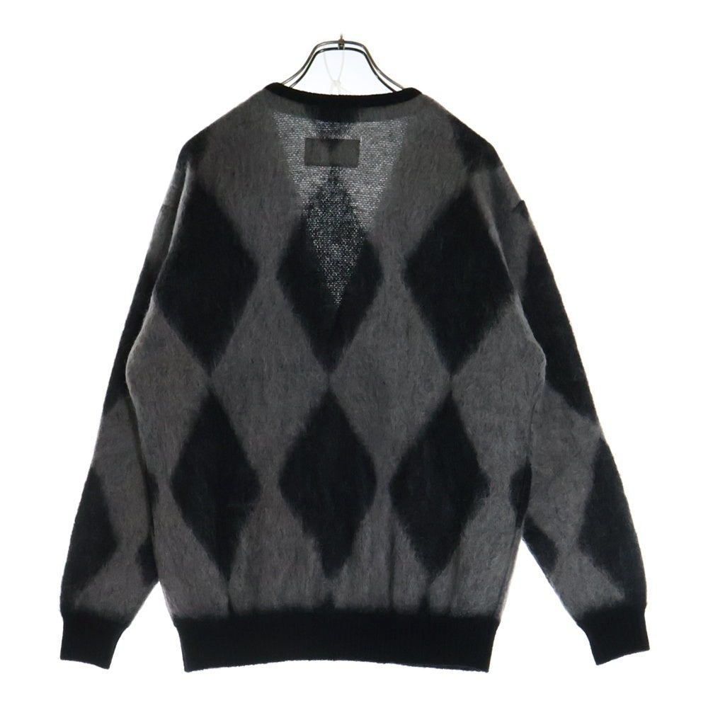WACKO MARIA(ワコマリア) 20AW DIAMOND MOHAIR CARDIGAN ダイアモンド モヘアカーディガン ブラック/グレー