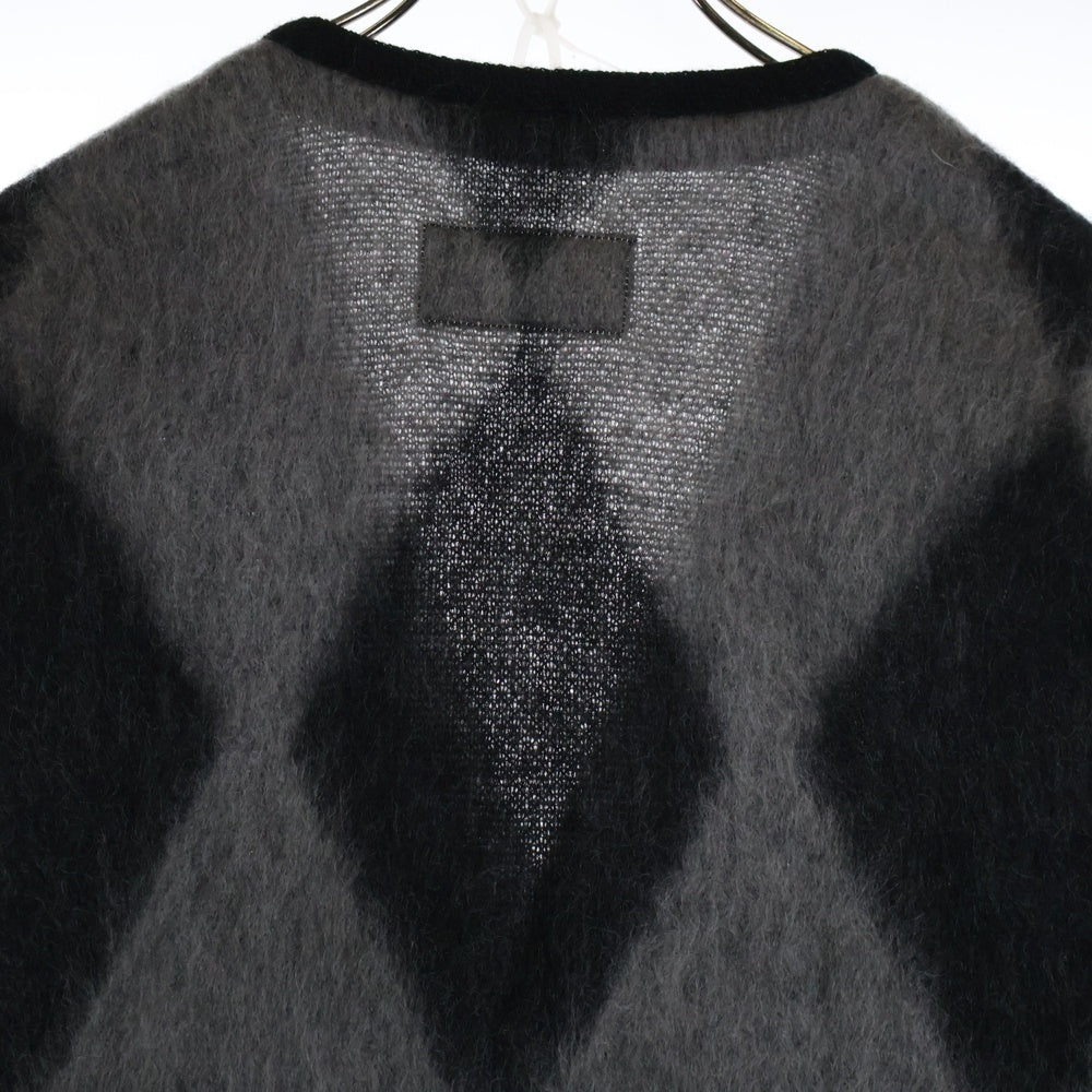 WACKO MARIA(ワコマリア) 20AW DIAMOND MOHAIR CARDIGAN ダイアモンド モヘアカーディガン ブラック/グレー