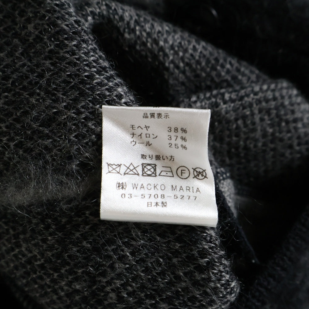 WACKO MARIA(ワコマリア) 20AW DIAMOND MOHAIR CARDIGAN ダイアモンド モヘアカーディガン ブラック/グレー