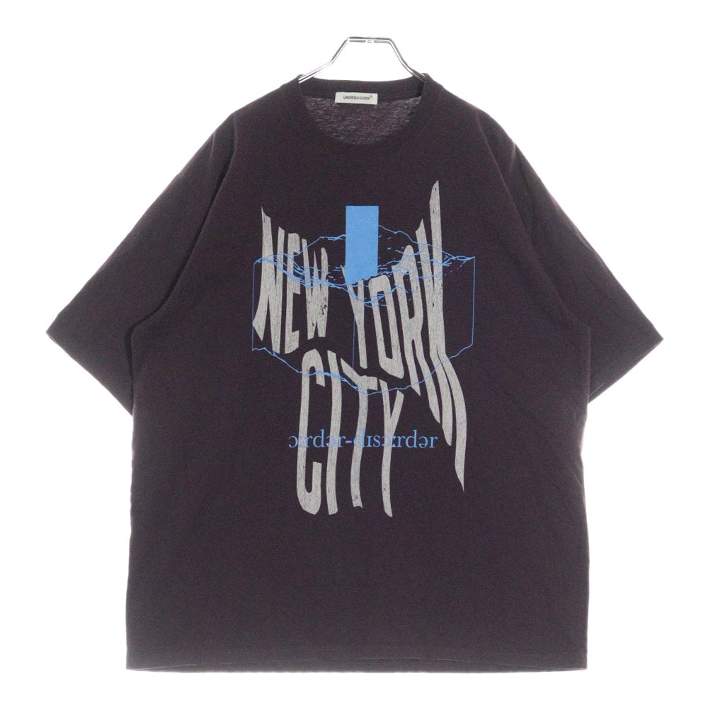 UNDERCOVER(アンダーカバー) WASHED TEE NYC ウォッシュド ニューヨーク プリント 半袖Tシャツ カットソー ボルドー UP1E9801-4