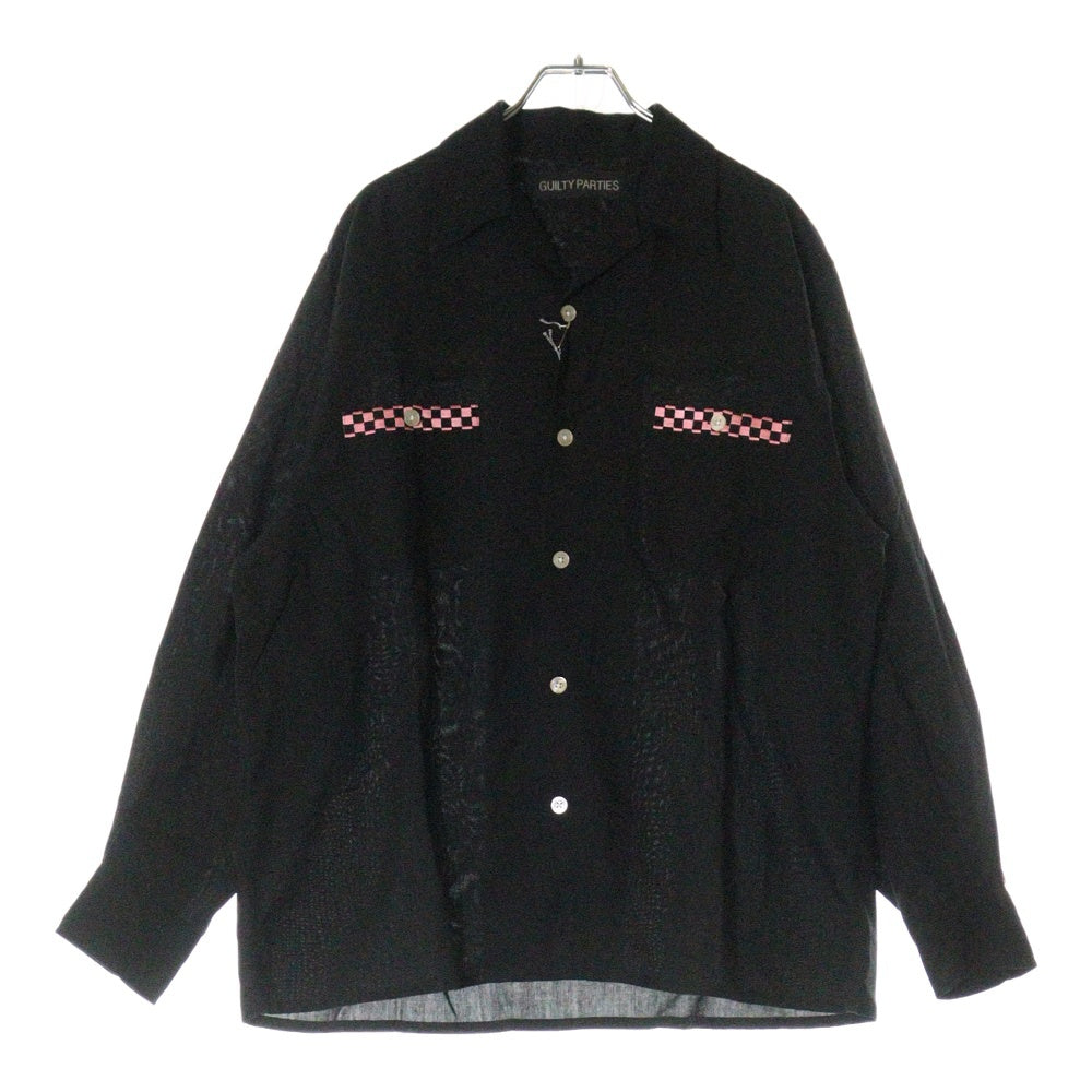 WACKO MARIA(ワコマリア) 24AW SWITCHING 50'S OPEN COLLAR SHIRT スウィッチング オープンカラー 長袖シャツ ブラック 24FW-WMS-OC07