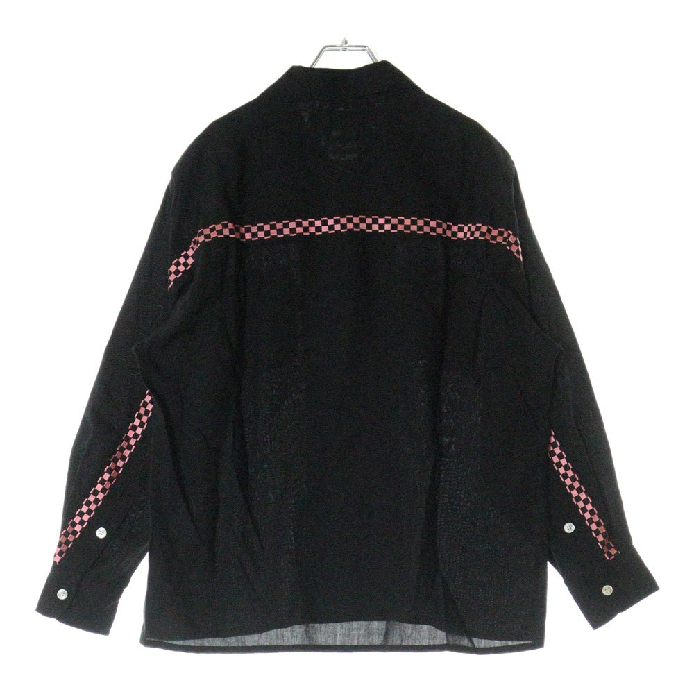 WACKO MARIA(ワコマリア) 24AW SWITCHING 50'S OPEN COLLAR SHIRT スウィッチング オープンカラー 長袖シャツ ブラック 24FW-WMS-OC07