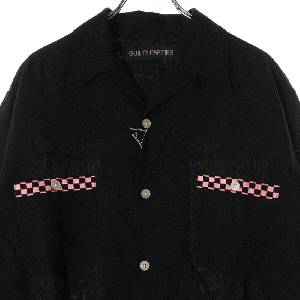 WACKO MARIA(ワコマリア) 24AW SWITCHING 50'S OPEN COLLAR SHIRT スウィッチング オープンカラー 長袖シャツ ブラック 24FW-WMS-OC07