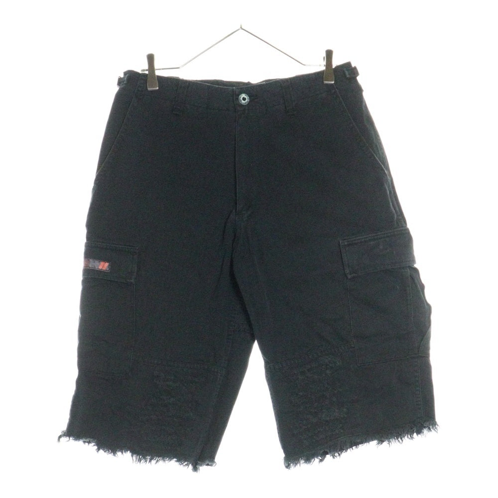WTAPS(ダブルタップス) カットオフデザイン コットン カーゴショーツ ハーフパンツ ブラック TSDT-MIL05