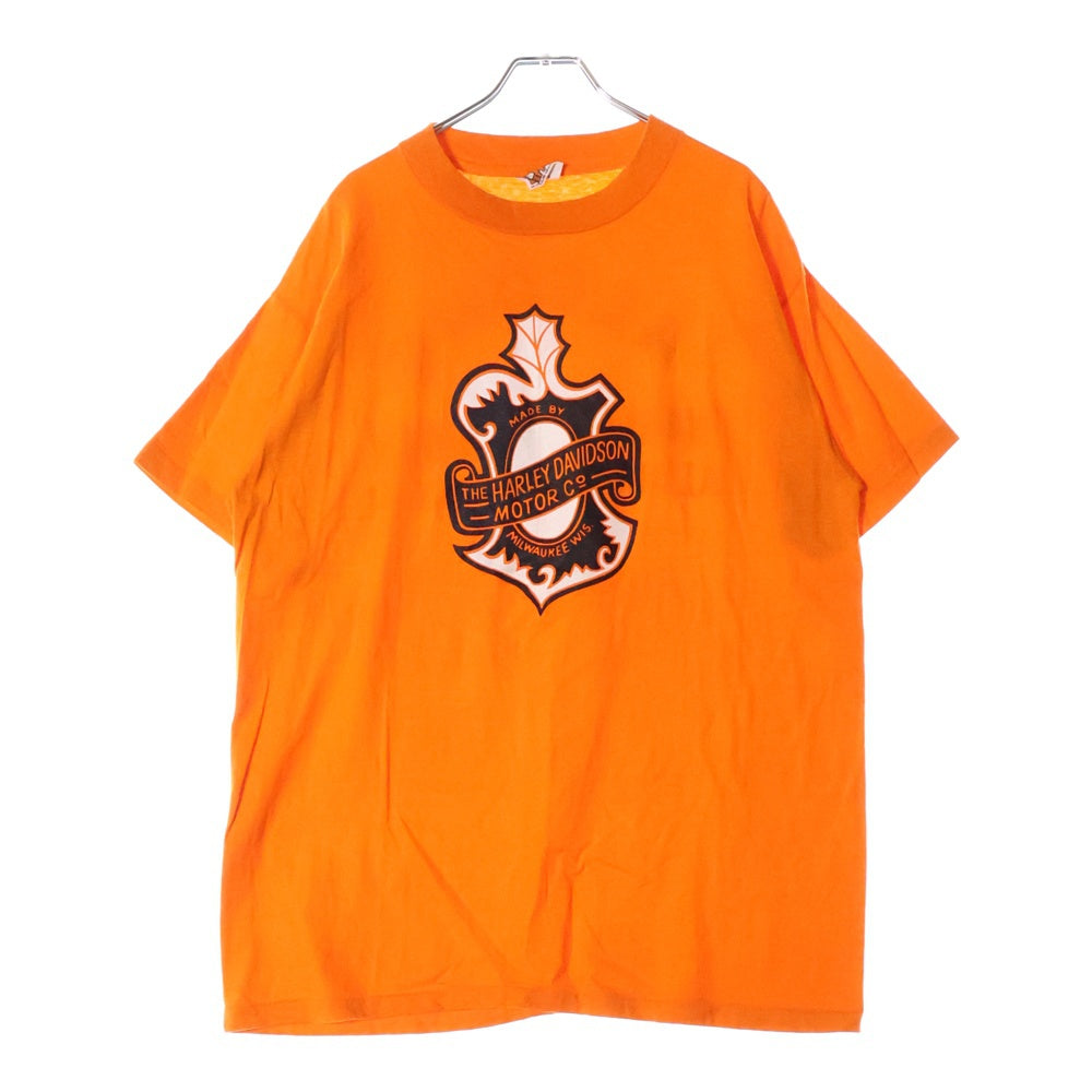 VINTAGE(ヴィンテージ) 70s HARLEY DAVIDSON HANES BEEFY-T ハーレーダヴィッドソン ヘインズ Tシャツ オレンジ